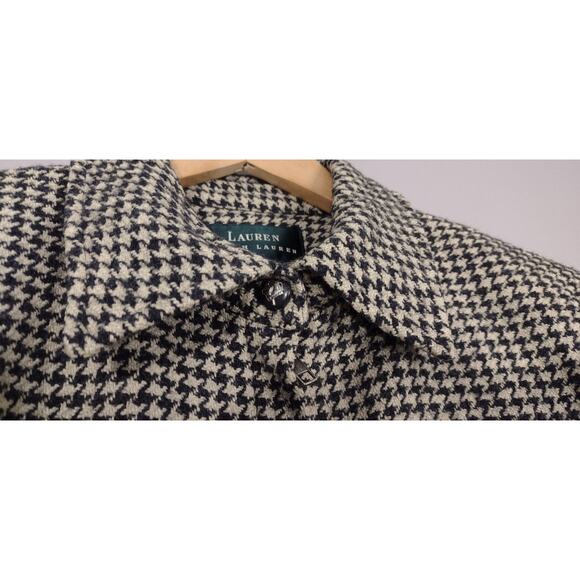 Lauren Ralph Lauren silk & wool herringbone zip up blazer jacket Sz 12 - Picture 6 of 16